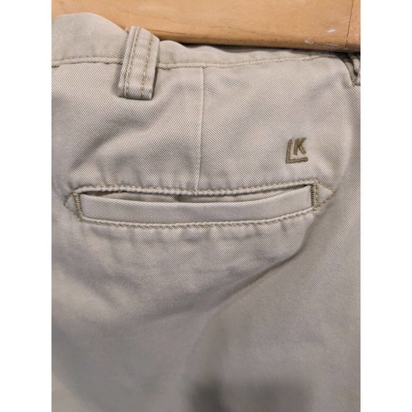 LK Life Khaki Mens 40W X 31L (hemmed) Straight Fit Flat Front Pants Tan - Picture 4 of 7